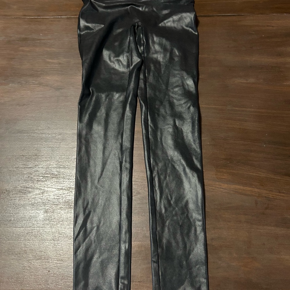 SPANX Black Faux Leather Leggings